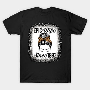 Epic Wife Since 1993 Messy Hair Bun Anniversary T-Shirt